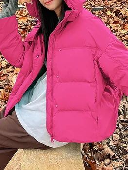 Casual Parkas para as Mulheres de Outono Inverno 2023 Nova coreano Moda Engrossar Jaquetas de Senhoras Doce Streetwear Casacos Oversized